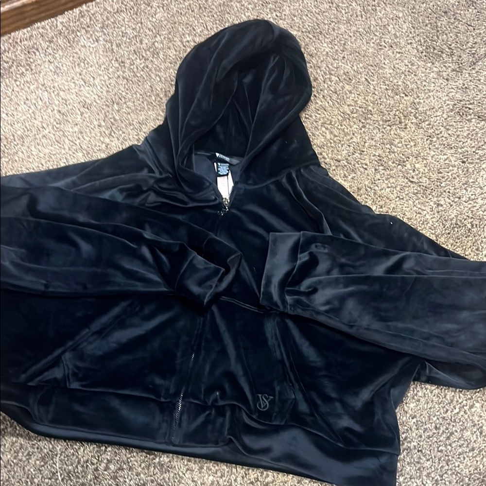 Black Velour Hoodie